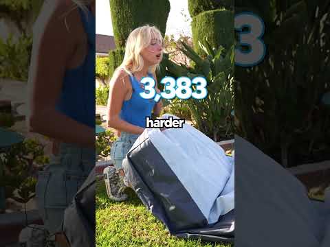 How many breaths does it take to blow up an air mattress? #shorts