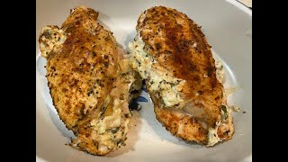 Oven Baked Stuffed Chicken Breast ~ Cream Cheese, Cheddar Cheese, Kale & Apples!