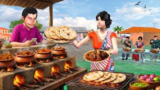 गाँव का Desi Famous Mutton Handi Tandoori Roti Mutton Curry Street Food Hindi Kahaniya Moral Stories