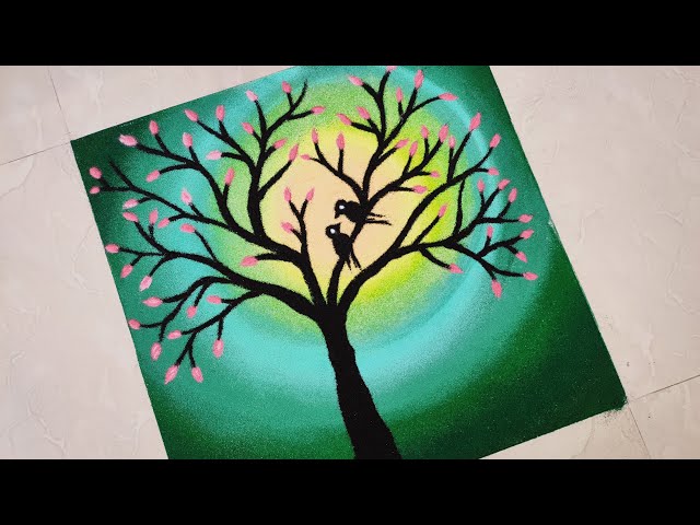 Poster rangoli art nature scenery sunset by light2dark shade - video 2