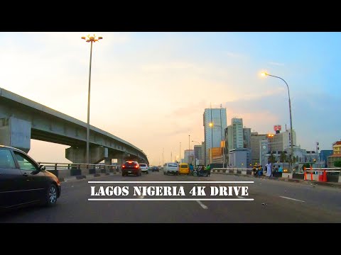 4k ultra HD drive - LAGOS NIGERIA - VICTORIA ISLAND - LAGOS ISLAND - sunset MOTORCYCLE DRIVE
