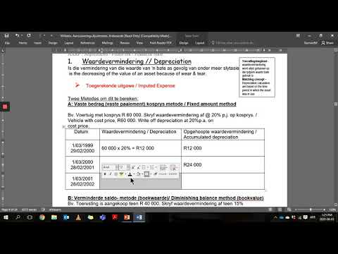 10 Waardevermindering berekeninge