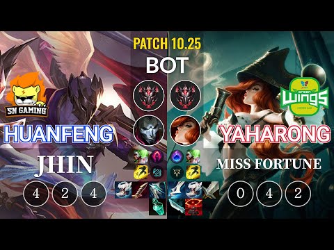 SN huanfeng Jhin vs JAG Yaharong Miss Fortune Bot - KR Patch 10.25