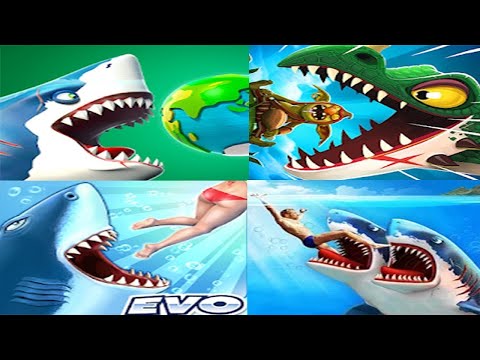 Hungry Shark World VS Double Head Shark Attack VS Hungry Dragon VS Hungry Shark Evolution 2021