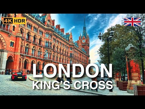 🇬🇧 4K HDR | KING’S CROSS London Walking Tour | Relaxing Cloudy England Walk