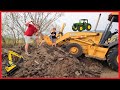 Backhoe for kids | Digging for toys and learning colors on the farm