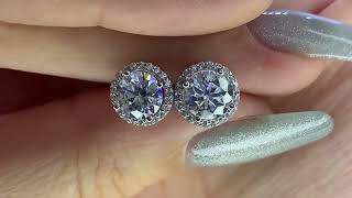 1 Carat + 1 Carat Pave Round Moissanite Earring Review by shopmoissanite.co.uk