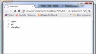 XHTML and CSS Tutorial - 27 - Styling Unordered Lists