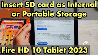 Amazon Fire HD 10 Tablet 2023: Insert SD Card as Internal or Portable Storage