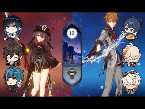 C0 Hutao double hydro with + C0 Childe International abyss 3.3