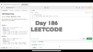 YouTube video 'Day 186: LeetCode Problem 189. Rotate Array - Swift'