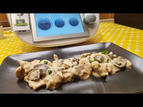 Straccetti di pollo cremosi con funghi per bimby TM7 TM6 TM5 TM31