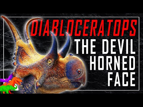 ディアブロケラトプス角のある顔を持つ先史時代の悪魔