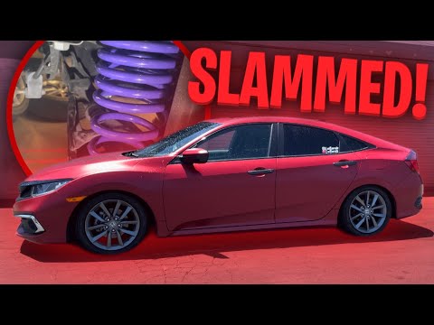 INSTALLING D2 RACING LOWERING SPRINGS ON MY CIVIC * HUGE DIFFERENCE!
