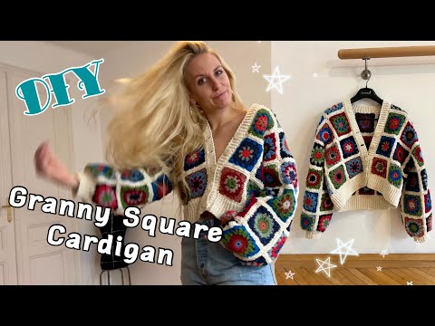 I'm crocheting a granny square flower cardigan from all my lonely balls of yarn and leftover yarn! 🌸