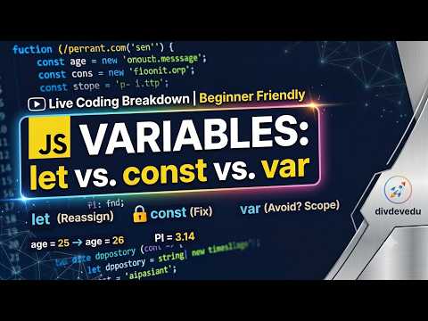Javascript Variables Explained Let Const And Var Live Coding Tutorial Js Variables Tutorial
