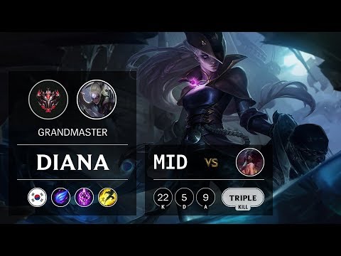 Diana Mid vs Akali - KR Grandmaster Patch 9.7