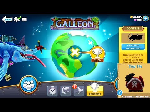 Galleon Map Live Contest (Quickest time to eat 15 Ghost Sharks) - Hungry Shark World