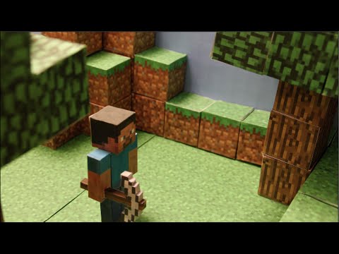 Nizbetto - Minecraft papecraft stop motion adventure - Episode 2 - Exploring