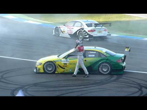 Audi DTM Fahrer bedanken sich mit Burn-out´s und Donuts