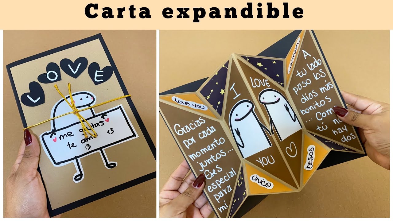 REGALO hecho a mano | Carta expandible de AMOR