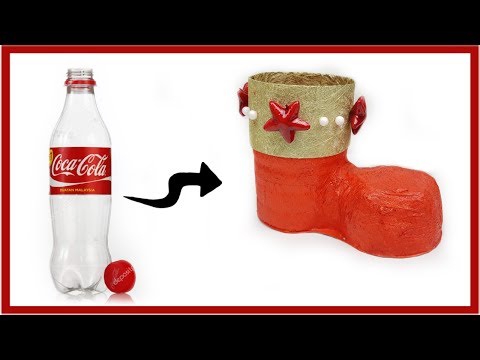 COMMENT FABRIQUER UNE BOTTE DE PÈRE NOEL AVEC UNE BOUTEILLE DE COCA