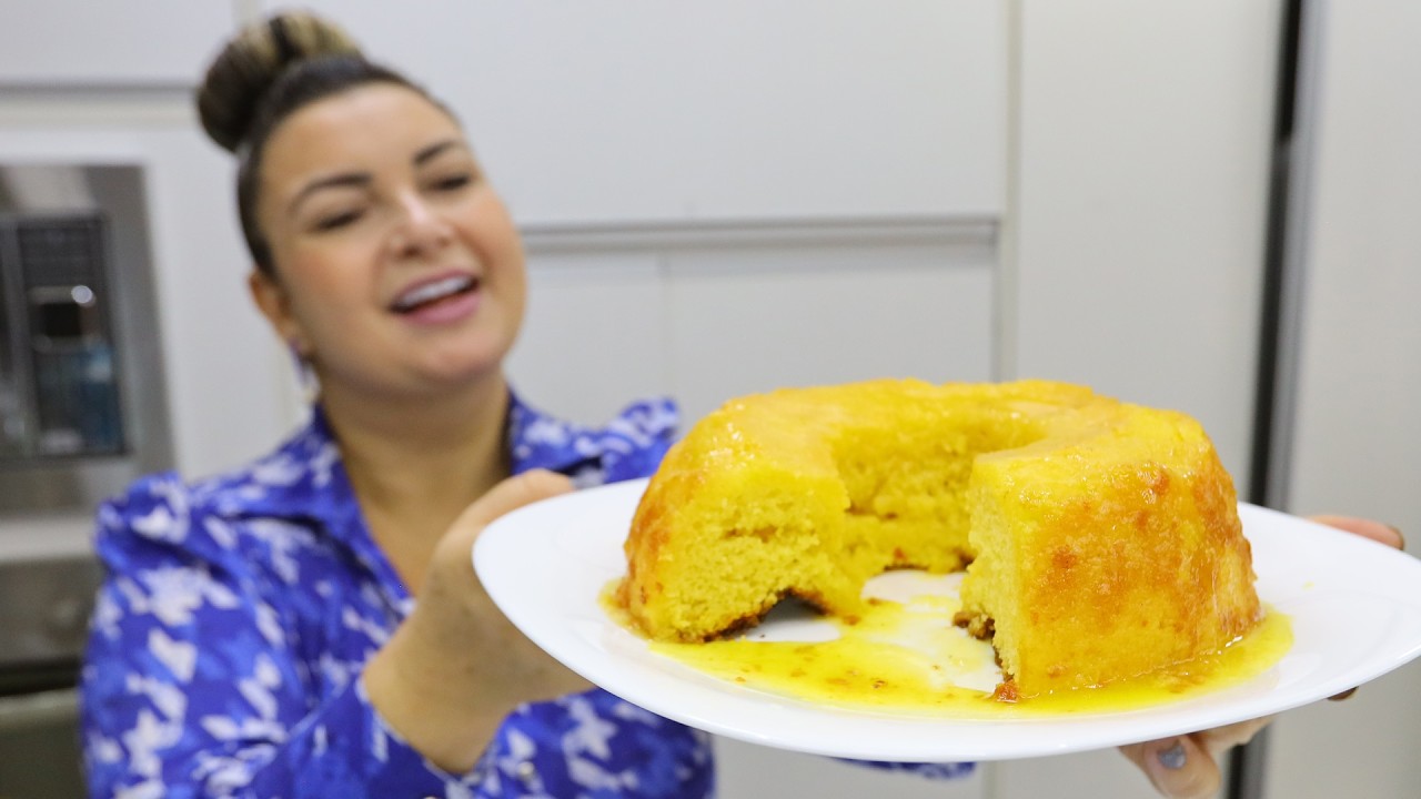 BOLO DE LARANJA FOFINHO SEM FARINHA, SEM GLÚTEN, RECEITA SIMPLES