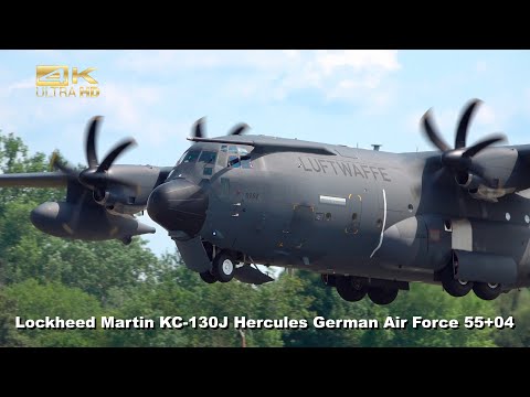 Lockheed Martin KC-130J Hercules German Air Force 55+04 Takeoff Neuburg Airbase ETSN