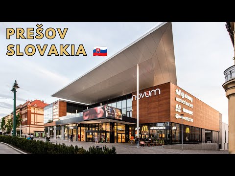 Walking in Prešov Slovakia 🇸🇰 OC Novum to Main Street (Hlavná) | 4K Walk