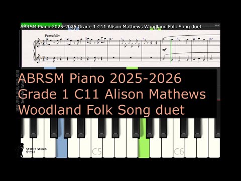 ABRSM Piano 2025 2026 Grade 1 C11 Alison Mathews Woodland Folk Song duet