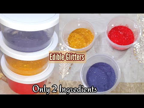 EDIBLE GLITTER//🏠made Edible Glitter at Low Cost//Only 2 Ingredients 100%Edible Glitter