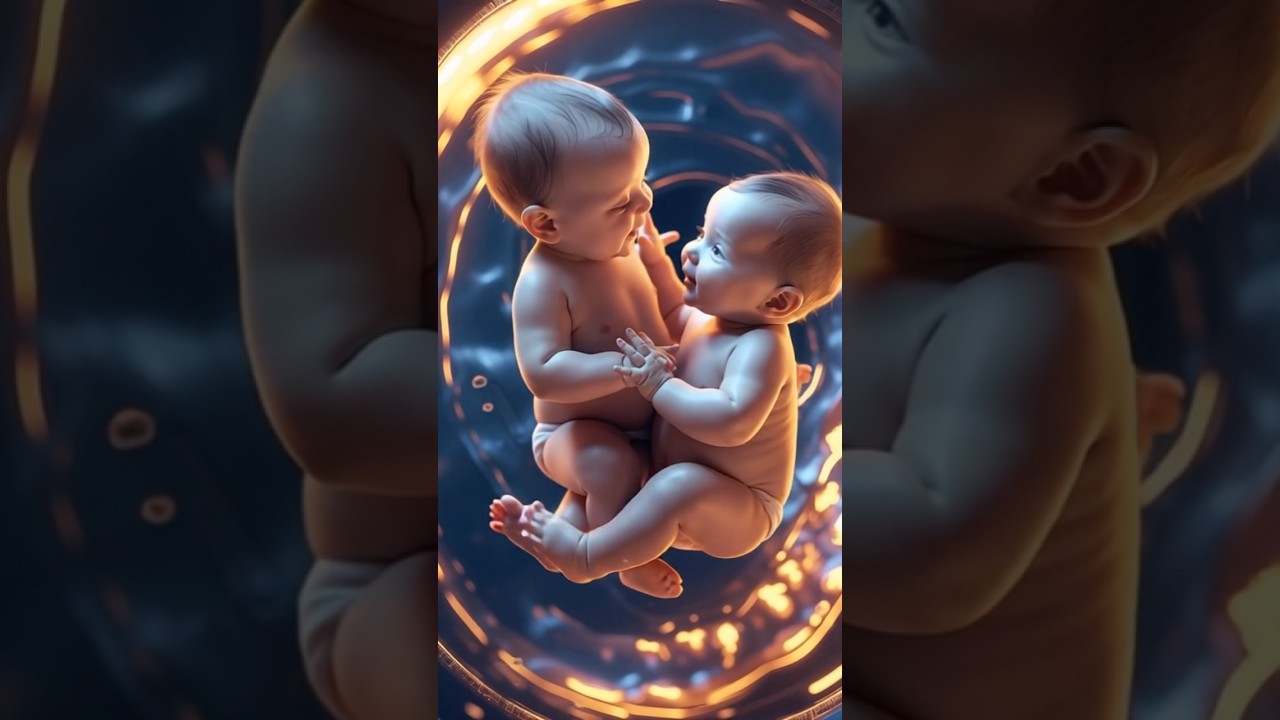 Twin Baby Inside Womb Animation | Magical Twin Pregnancy Kicks & Growth September 16, 2025 #shorts