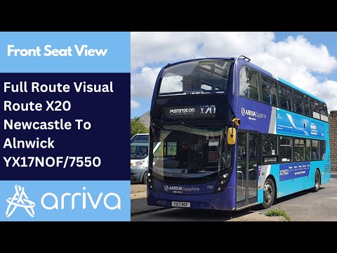 Full Route Visual | Arriva Northumbria Route X20 - Newcastle To Alnwick | YX17NOF/7550