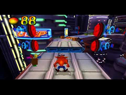 Crash Bandicoot - Warped (PS1) 105% Walkthrough pt24 - Future Frenzy (Crystal Only)
