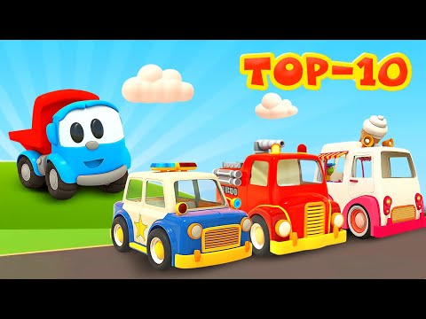 트럭 레오 만화 TOP 10 에피소드 2024 | 아동용 자동차 만화 & 도로 차량들