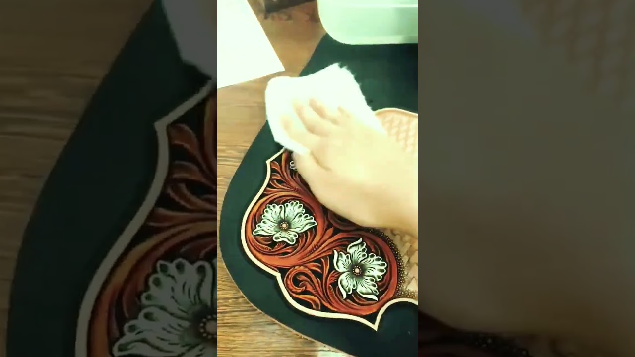 Leather dye antique finish #art #leatherworks