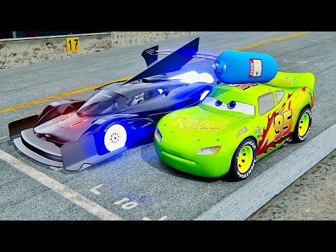 Lightning McQueen NOS Edition vs Aston Martin Black Nightmare - Drag Race