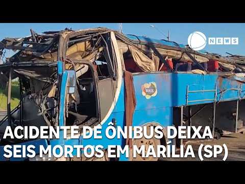 Acidente de ônibus deixa ao menos seis mortos em Marília (SP)