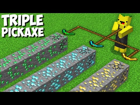 Ich habe SECRET TRIPLE SPITZHACKE verwendet, um das Erz in Minecraft abzubauen! SUPER SPITZHACKE!