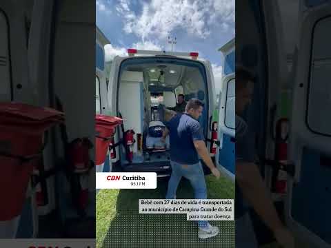 Bebê com 27 dias de vida é transportada ao município de Campina Grande do Sul para tratar doença