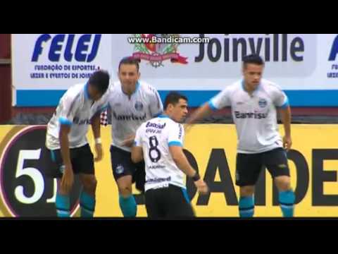 2 gol do Gremio x Joinville - gol do Bobô