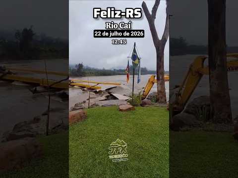 DESTRUIÇÃO NA PONTE DA FELIZCIDADE no Vale do Caí #valedocai #tirolesa #riocai #felizrs #sul #chuvas