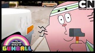 The Wattersons destroy Mr Robinson's car | The Car | Gumball | Cartoon Network