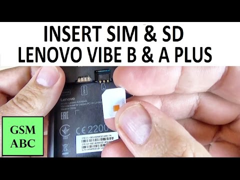 Lenovo Vibe B, Vibe A Plus - How to INSERT/ REMOVE SIM Card and Memory SD Card / Tutorial