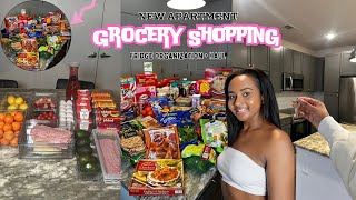 NEW Apartment Grocery Shopping | Fridge Organization | Grocery Haul | ASMR Fridge Restock
