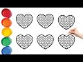 Draw Rainbow Heart 🌈💛🧡❤💜💙 Coloring For Kids & Toddlers   Kids Colour & Art 🎨