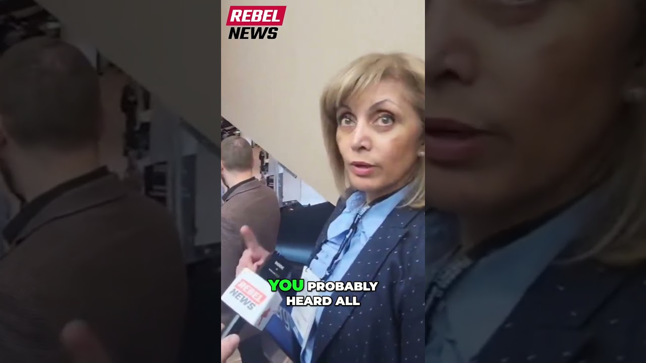 Calgary Mayor Jyoti Gondek takes questions from Rebel News at the Global Energy Show