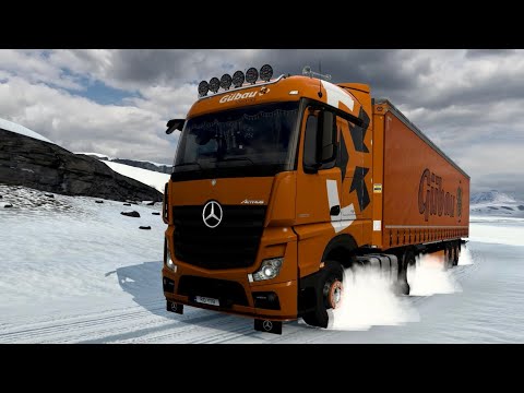 ❄ Snow and Ice Road ❄ Scenic Drive Through Iceland - Mercedes Actros MP4