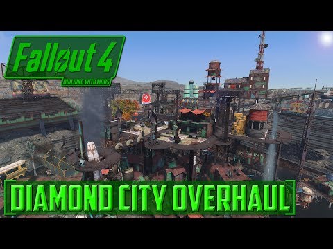 Diamond City Overhaul - Buildings - FALLOUT 4 - BUILDING WITH MODS - FINAL RENDER