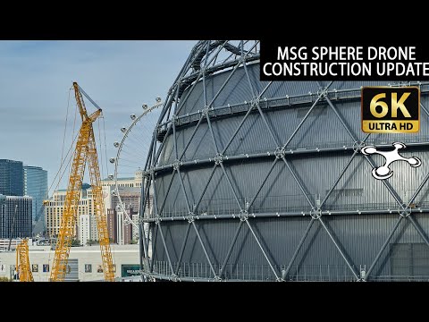 MSG Sphere Las Vegas Drone Construction Update | Las Vegas Drone | DJI Inspire 2 X7 6K DNG RAW